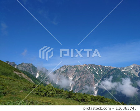 ≪智慧型手機拍攝≫ 白馬山脈和清澈的藍天 拍攝地點:八方尾根山路(長野縣) ≪智慧型手機拍攝≫ 白馬山脈和清澈的藍天 拍攝地點:八方尾根山路(長野縣) 110363743