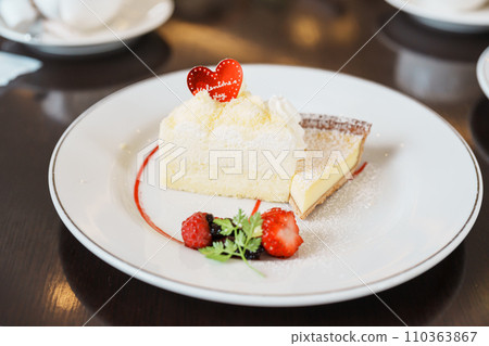 Homemade Cheese Cake with fresh strawberries and Berries. Dessert for Happy Valentine Day celebration Homemade Cheese Cake with fresh strawberries and Berries. Dessert for Happy Valentine Day celebration 110363867