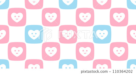 heart valentine seamless pattern checked pastel retro vector cartoon doodle gift wrapping paper tile background repeat wallpaper illustration design isolated 110364202