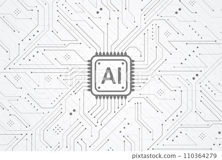 Artificial intelligence chipset on circuit board in futuristic concept technology artwork for web, banner, card, cover. Vector illustration Artificial intelligence chipset on circuit board in futuristic concept technology artwork for web, banner, card, cover. Vector illustration 110364279