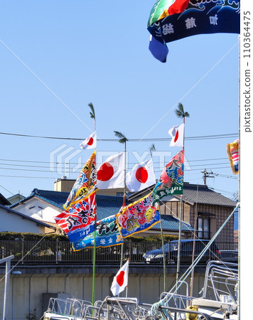 靜岡縣飄揚的大漁旗一月 110364475