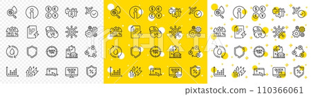 Outline Dot plot, Web tutorials and Teamwork line icons pack for web with Swipe up, Money currency, Shield line icon. Framework, Energy inflation, Vr pictogram icon. Charging station. Vector 110366061