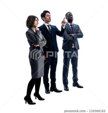 A group of multinational businesspeople having a meeting. Background transparent photo PNG precisely cut out with a clipping path. 110366183