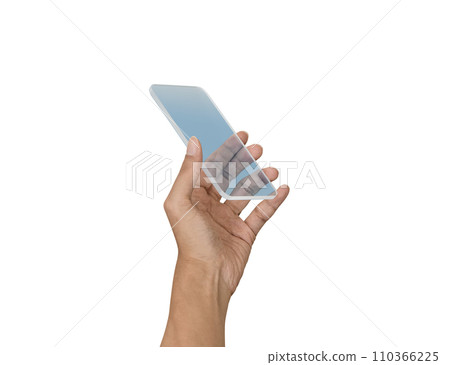 手持透明未來設備背景透明照片 PNG 用剪力路徑精準剪裁 110366225