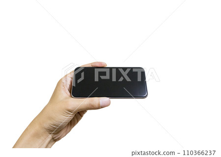 Hand holding a smartphone - Background transparent photo PNG precisely cut out by hand Hand holding a smartphone - Background transparent photo PNG precisely cut out by hand 110366237
