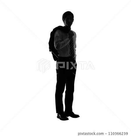Full body silhouette of a businessman - Hand-cut transparent background photo PNG Full body silhouette of a businessman - Hand-cut transparent background photo PNG 110366239