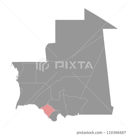 Gorgol region map, administrative division of Mauritania. Vector illustration. Gorgol region map, administrative division of Mauritania. Vector illustration. 110366887
