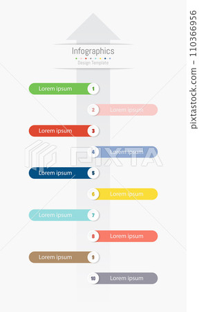 Infographic 10 options design elements for your business data. Vector Illustration. 110366956