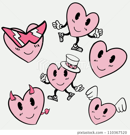 The heart cartoon for love or valentine day concept. 110367520