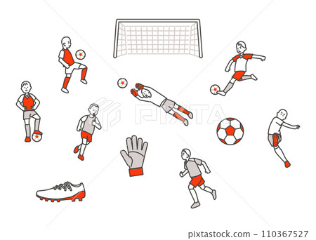 illustration of men playing soccer illustration of men playing soccer 110367527