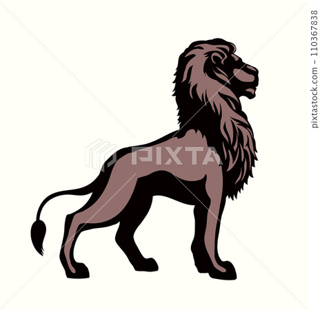Vector drawing. Lion look for prey Vector drawing. Lion look for prey 110367838