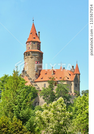 Beautiful stony Bouzov castle in Czech republic 110367954