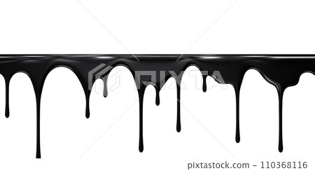 Black Paint Color Drips on Transparent Background, Fluid Art Design, Dynamic Flow of Dark Color, Perfect for Abstract and Artistic Backgrounds, Ai generative 110368116