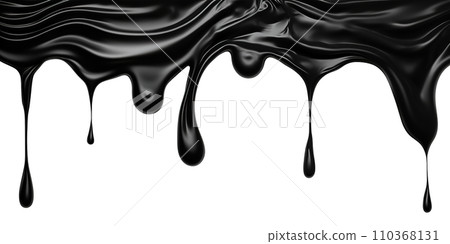 Black Paint Color Drips on Transparent Background, Fluid Art Design, Dynamic Flow of Dark Color, Perfect for Abstract and Artistic Backgrounds, Ai generative 110368131