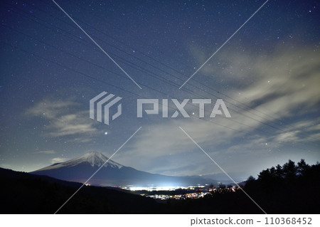 從忍野村二宿熊嶺看到的星空<天空的顏色> 從忍野村二宿熊嶺看到的星空<天空的顏色> 110368452