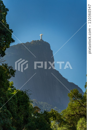 Majestic Rear View of Christ the Redeemer in Rio de Janeiro Majestic Rear View of Christ the Redeemer in Rio de Janeiro 110368547