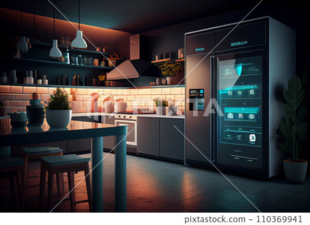 Smart house modern kitchen interior Smart house modern kitchen interior 110369941