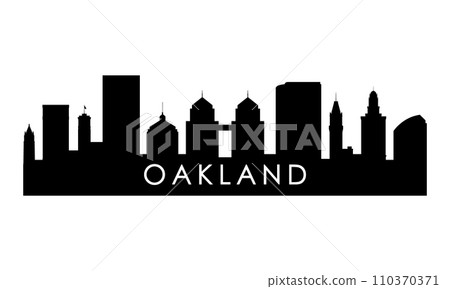 Oakland skyline silhouette. 110370371