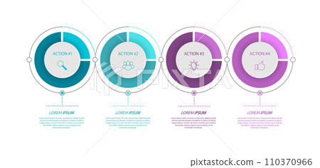 Infographics with icons for business, Finance, project, plan, or marketing. 4 stages 110370966