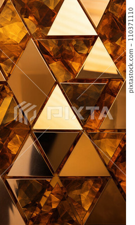 Triangles gold background. Polygonal surface. Futuristic Golden Design. Abstract wallpaper 110371110