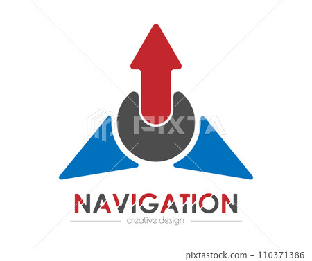 Navigation. Abstract compass arrow, navigation, direction. Illustration for websites, applications and creative ideas. Flat style 110371386