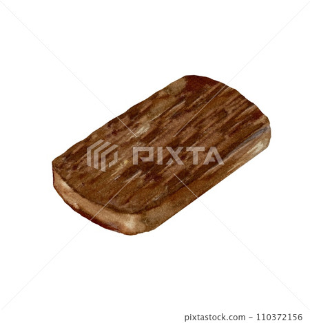 Board wooden brown butter bread watercolor sketch Board wooden brown butter bread watercolor sketch 110372156