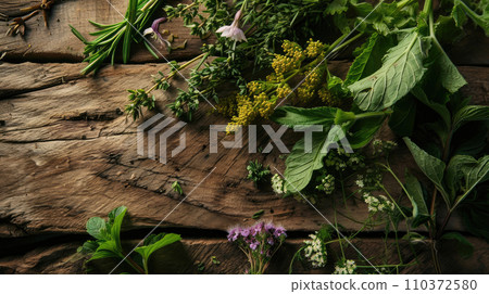 Close up of fresh herbs. 110372580