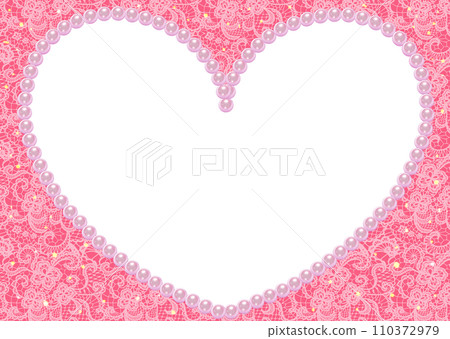 Heart photo frame lace pattern 110372979