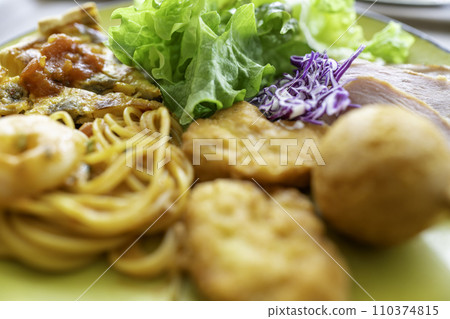Western food plate for lunch Western food plate for lunch 110374815