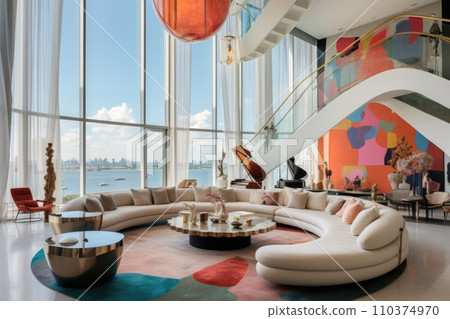 Huge and high living room in the penthouse Huge and high living room in the penthouse 110374970