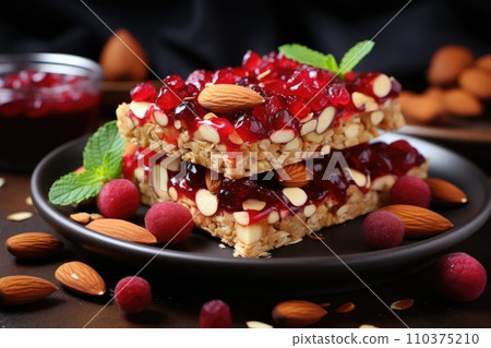 Homemade oatmeal bars with berries and nuts Homemade oatmeal bars with berries and nuts 110375210