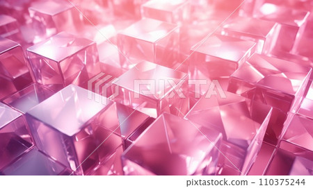 Abstract 3D background of pink transparent cubes Abstract 3D background of pink transparent cubes 110375244