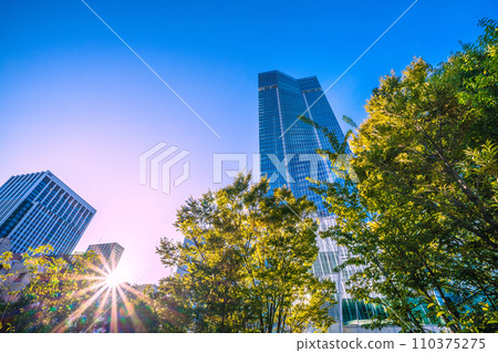 Tokyo cityscape in Japan View of the Toranomon Hills Station Tower and buildings that opened today = October 6, 2020 110375275