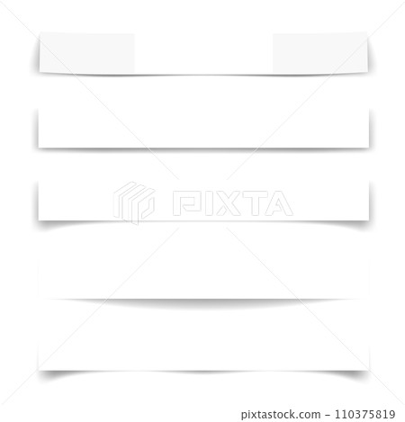 Set of five paper banners with different shadow styles Set of five paper banners with different shadow styles 110375819