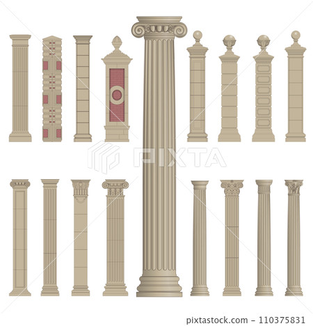 pillar column antique ancient old roman greek architecture set pillar column antique ancient old roman greek architecture set 110375831