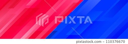 Red and blue team sport footer design. Abstract diagonal lines background. Wide bright sporty versus banner concept for presentation, footer, header, poster. Gradient geometric wallpaper. Vector Red and blue team sport footer design. Abstract diagonal lines background. Wide bright sporty versus banner concept for presentation, footer, header, poster. Gradient geometric wallpaper. Vector 110376670