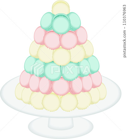 Colorful macaron tower Colorful macaron tower 110376963
