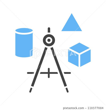 Studying Geometry icon vector image. Studying Geometry icon vector image. 110377084
