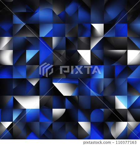 Seamless pattern. Abstract geometric background with blue and white triangles Seamless pattern. Abstract geometric background with blue and white triangles 110377163