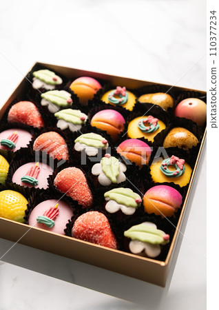 Marzipan sweets as fruits Marzipan sweets as fruits 110377234