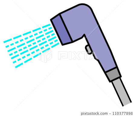 Illustration of a water-saving shower head in the bathroom 110377898