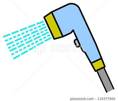 Illustration of a water-saving shower head in the bathroom Illustration of a water-saving shower head in the bathroom 110377900