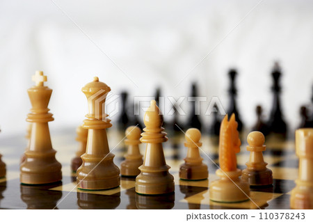 Chess set Image cut of chess board and pieces 110378243