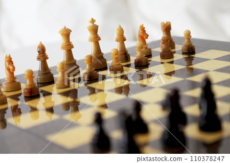 Chess set Image cut of chess board and pieces 110378247