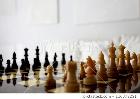 Chess set Image cut of chess board and pieces Chess set Image cut of chess board and pieces 110378251