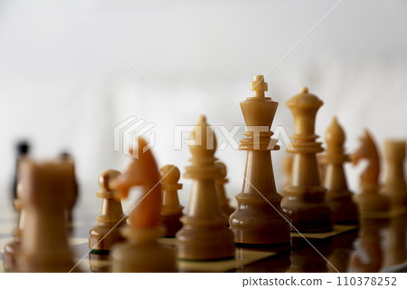 Chess set Image cut of chess board and pieces Chess set Image cut of chess board and pieces 110378252