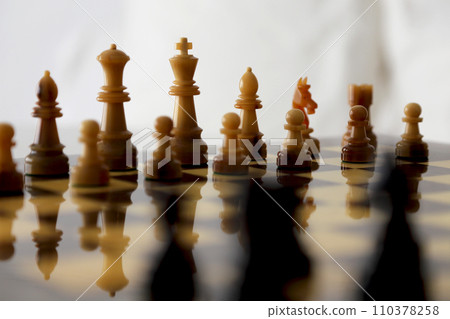 Chess set Image cut of chess board and pieces 110378258