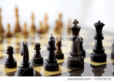 Chess set Image cut of chess board and pieces 110378259