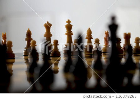 Chess set Image cut of chess board and pieces 110378263