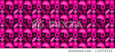 Geometric pattern vector background with Scandinavian abstract color or Swiss geometry prints of rectangles, squares and circles shape design 110378358